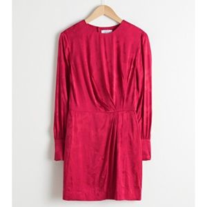 & other stories pink satin mini dress xs / 0